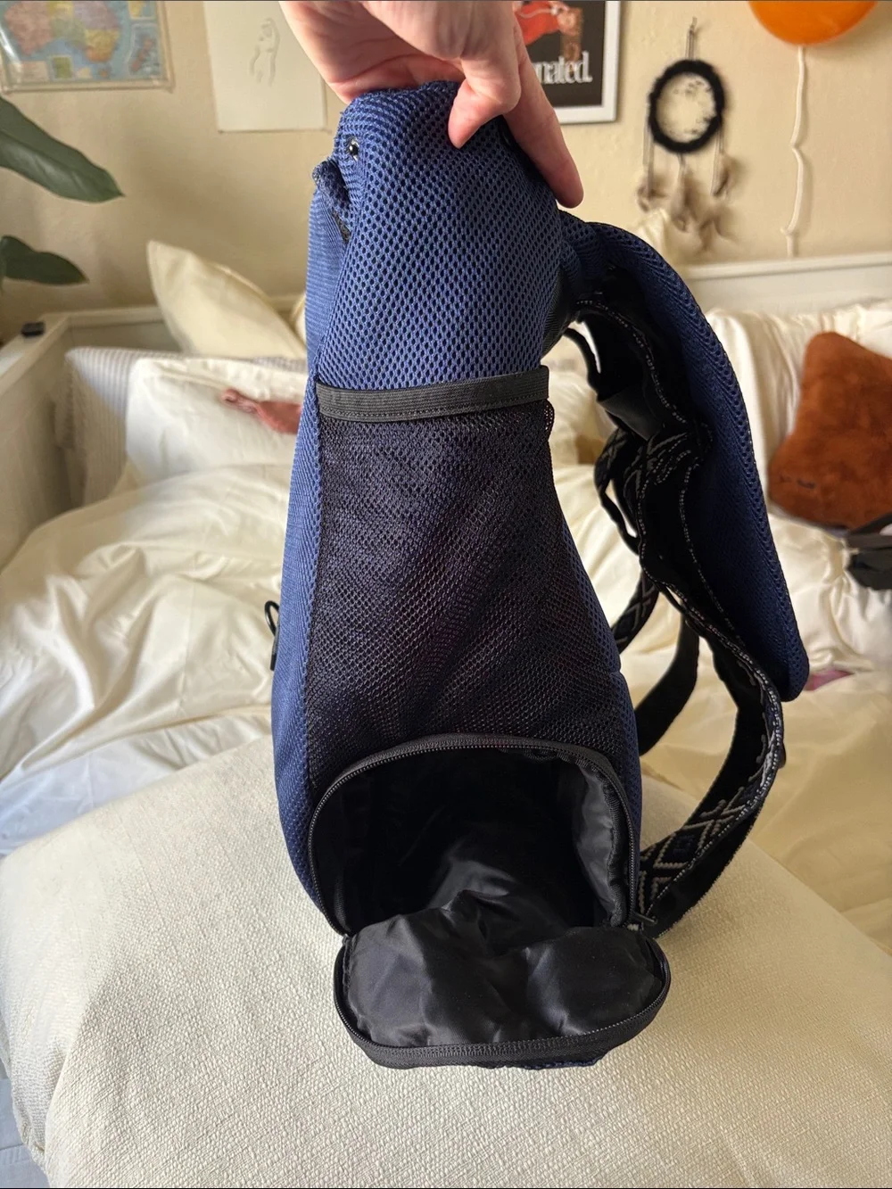 Women's Navy Mesh Backpack - Stylish Everyday Carry